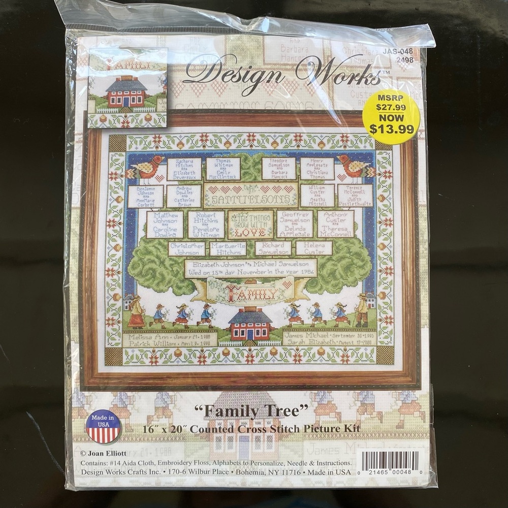 NWT Design Works "Family Tree" Cross Stitch Kit
